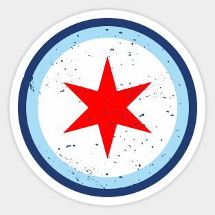 Retro Chicago Illinois City Flag // Vintage Chicago Grunge Emblem Sticker